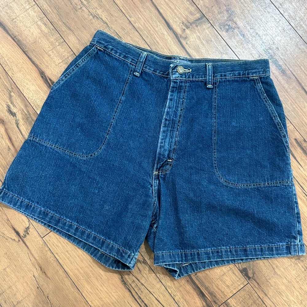 Vintage Wrangler for Women Denim Utility Shorts Dark Wash